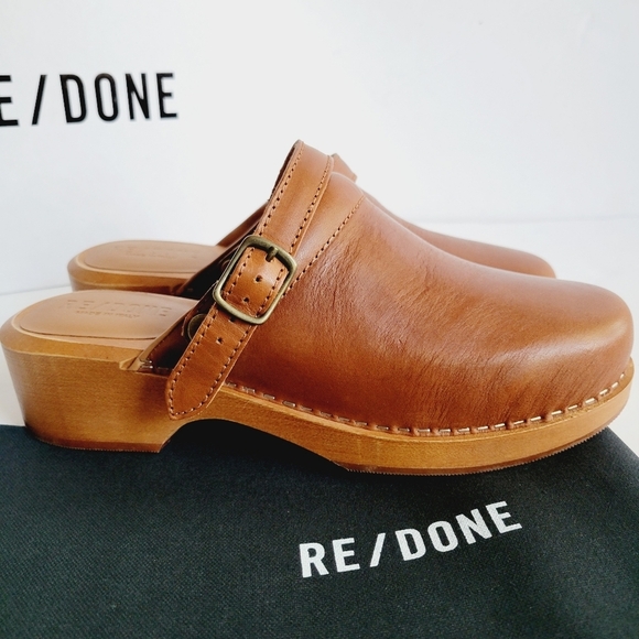 Re/Done 70s style leather clogs - Picture 5 of 8